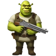 shrek with a gun sticker