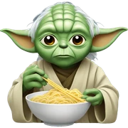 yoda eating noodles sticker