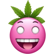 pink stoner smiley face emoji sticker