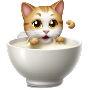 Cats licking milk from a bowl sticker