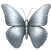 silver metallic butterfly sticker