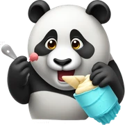 Panda eating ice cream sticker