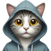 Cat wearing hoodie sticker