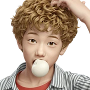 boy enjoying food closeup sticker