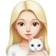 blonde girl white cat  sticker