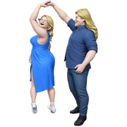 dancing couple with closed eyes sticker