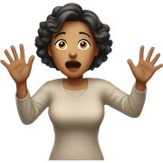 shocked woman hands up sticker