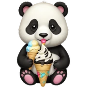 Panda eating ice cream sticker