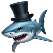 Shark with a top hat sticker