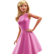 blonde girl in pink dress sticker