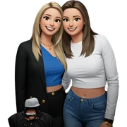 smiling girls in stylish outfits sticker