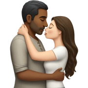 Indian man kissing overweight white brunette girl sticker