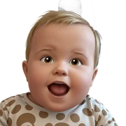 curious baby boy expression sticker