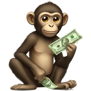 Monkey with money sticker