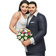 joyful moment with flowers sticker