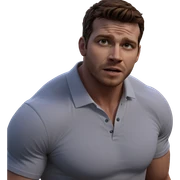 muscular male in white shirt sticker