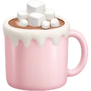 Light Pink mug of hot chocolate with marshmallows  sticker