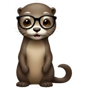 otter with glasses sticker