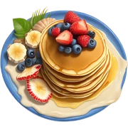 Pancakes on a beach sticker