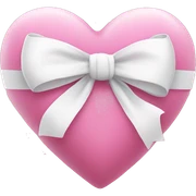 pink heart with white bow  sticker