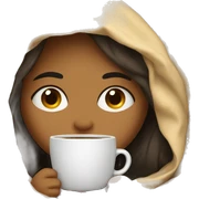 girl inside a blanket sipping coffee eyes closed sticker