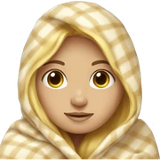 blonde girl cozy in a blanket  sticker