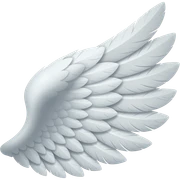 Wings with more feathers horizontally wide sticker