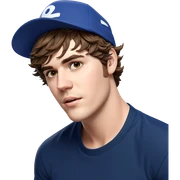 boy with brown hair hat sticker