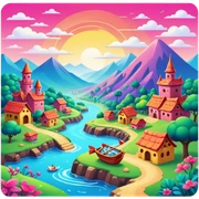 spam land magical landscape sticker