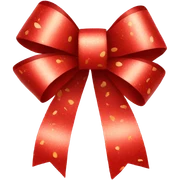 red confetti gift bow sticker