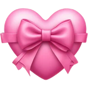 Pink heart with bow sticker