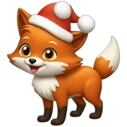 christmas fox sticker