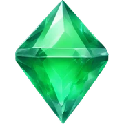 Green floating power up Crystal  sticker