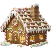 Gingerbread house in snow sticker