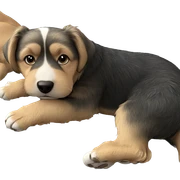 realistic dog in focus sticker