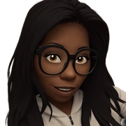 smiling girl with glasses sticker