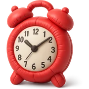 red vintage alarm clock sticker