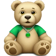 teddy bear with green bracelet sticker