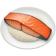 salmon steak with rice sticker