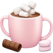 Light Pink mug of hot chocolate with marshmallows  sticker