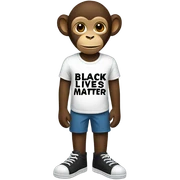 Monkey wearing a shirt that says Black Lives Matter sticker