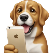 Perro con iPhone sticker