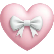 Pastel pink heart with white bow sticker