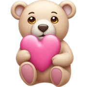 pink heart with little bear sticker