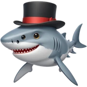 Shark with a top hat sticker