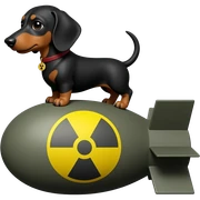 Dachshund On a nuclear bomb sticker