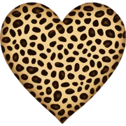 Leopard print heart sticker