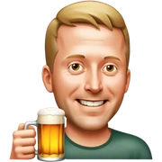 White man holding beer sticker