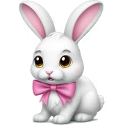 bunny with pink bow sticker