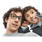 boys sharing a smile sticker